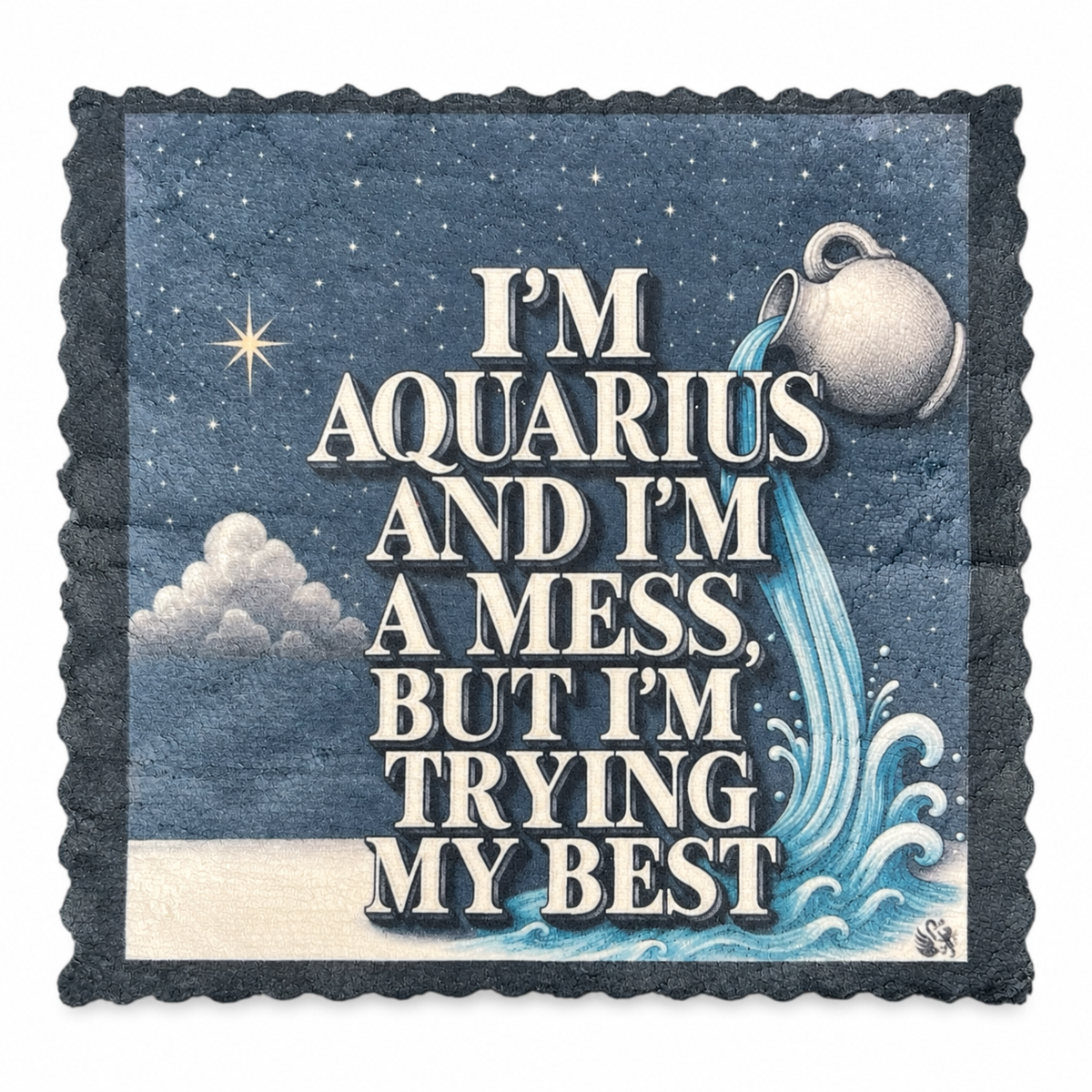 691. AQUARIUS ATTITUDE – ZODIAC SIGNS – Microfaser Putztuch