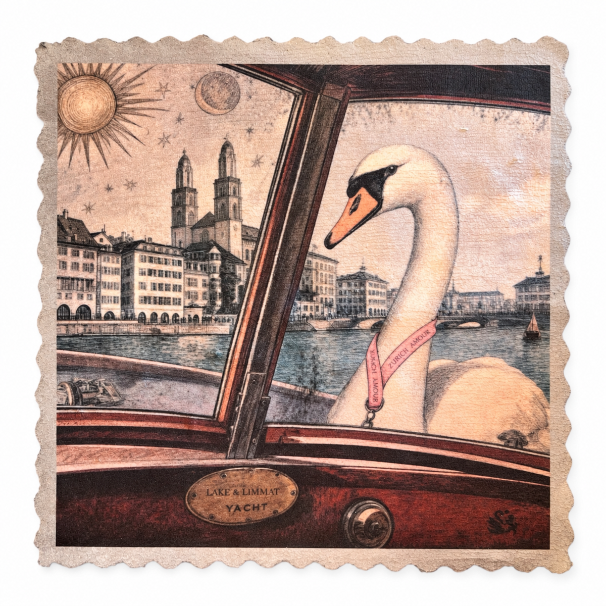 738. ZÜRICH AMOUR – LAKE & LIMMAT YACHT – Microfaser Putztuch