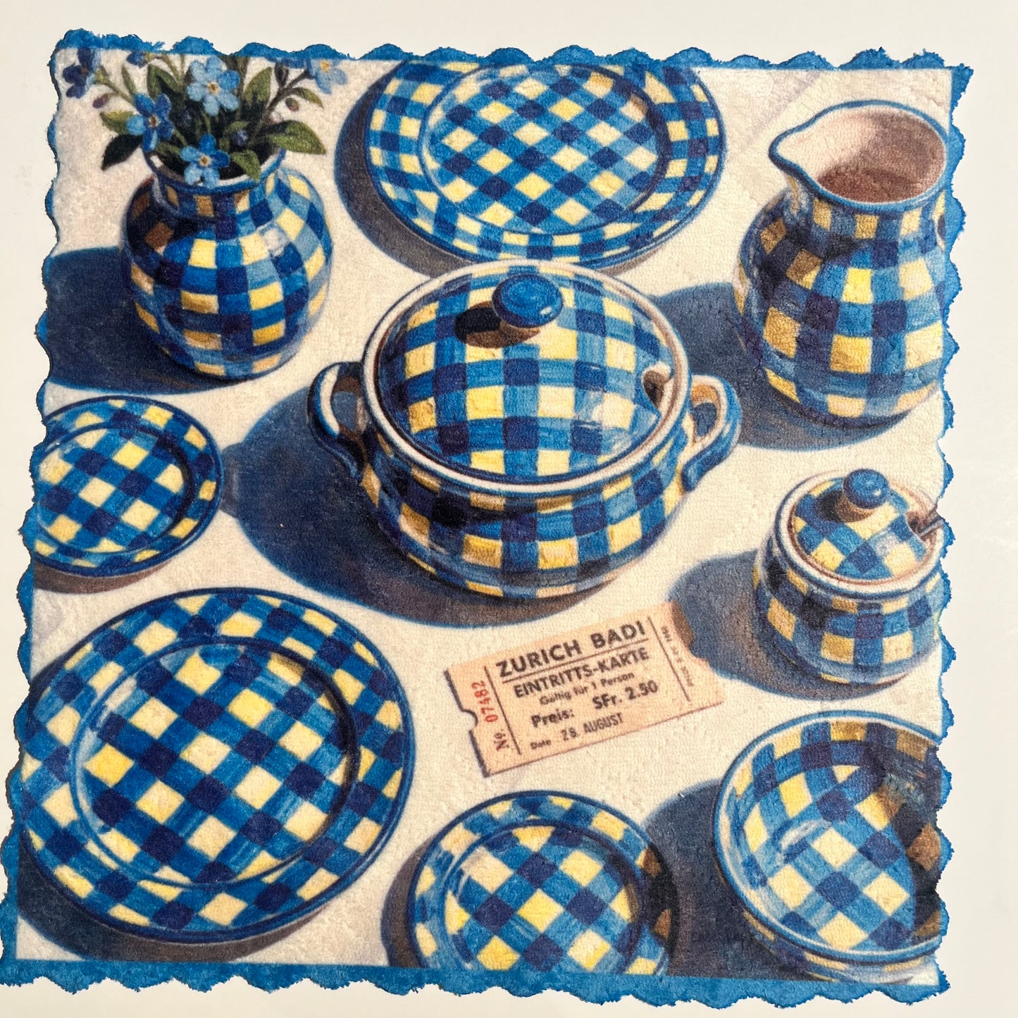 Blue Gingham Kitchen – Mikrofaser Reinigungstuch