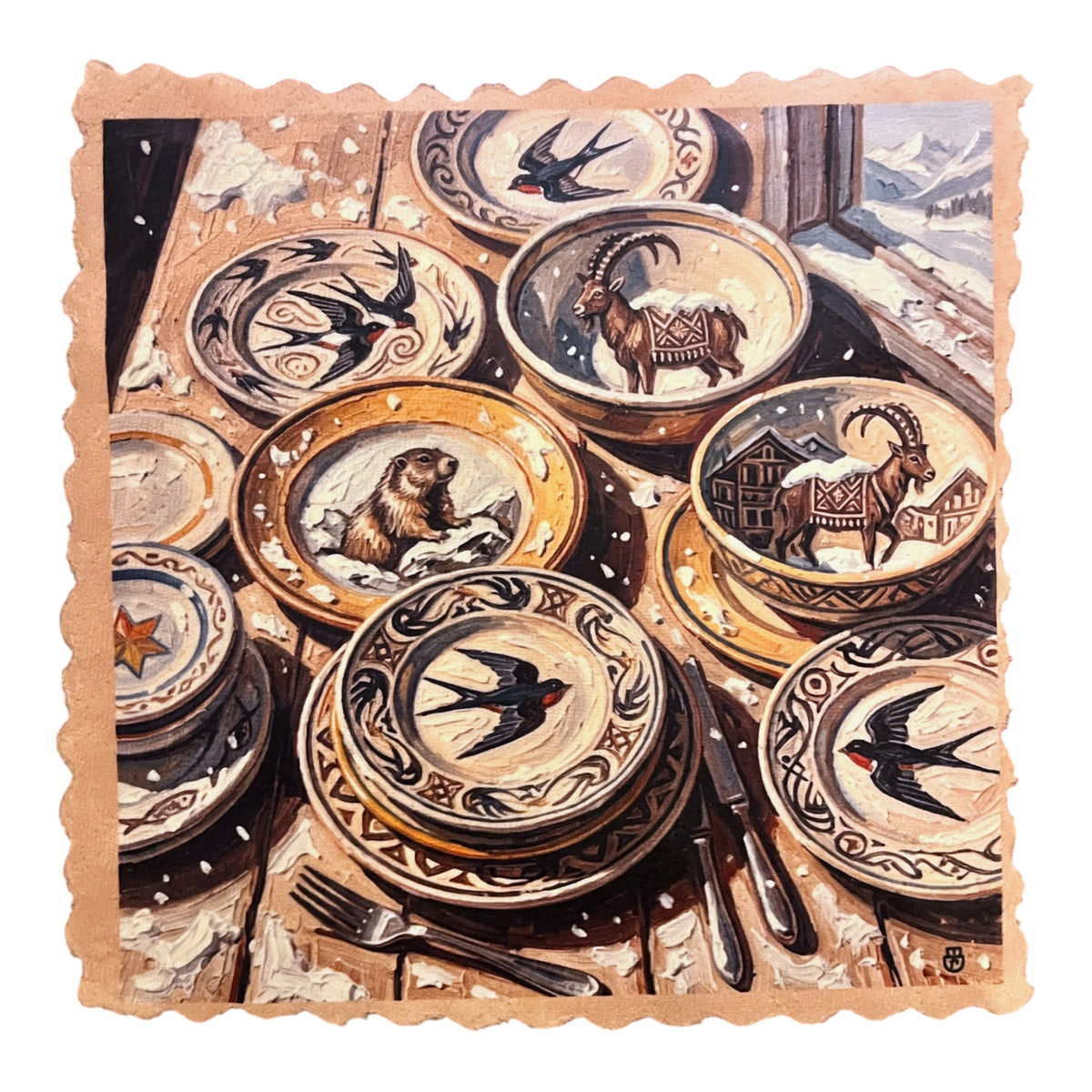 631. ENGADIN SGRAFFITO WINTER – Mikrofaser Putztuch