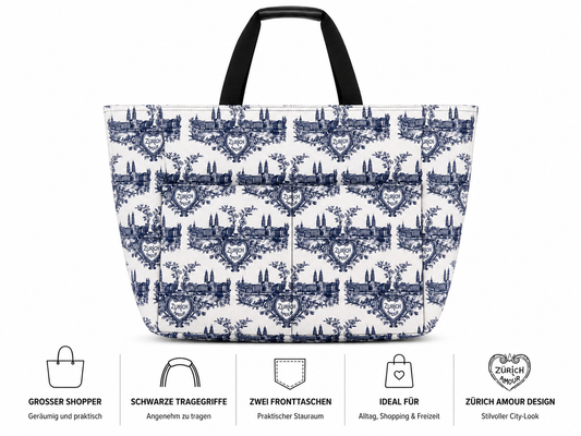 Zürich Amour | Grosser Shopper mit zwei Fronttaschen