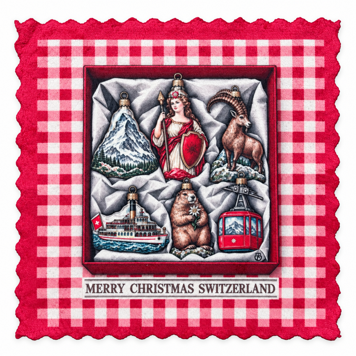 797. MERRY CHRISTMAS SWITZERLAND – Microfaser Putztuch