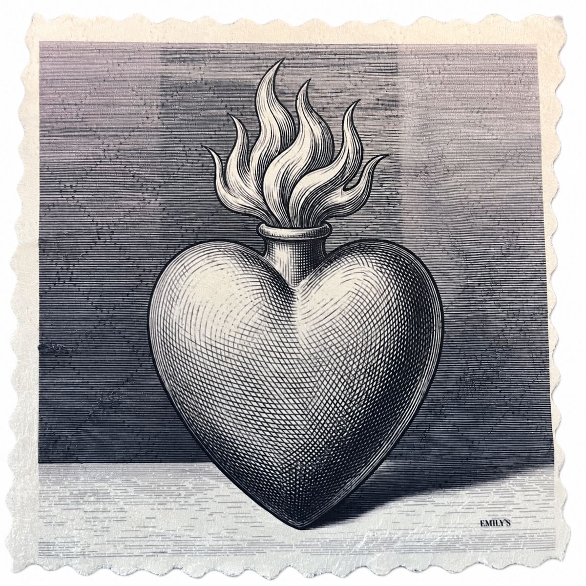 320. GRAPHIC FLAMING HEART