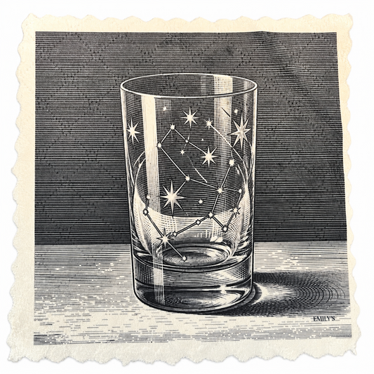 337. GRAPHIC WATER GLASS WITH STARS
