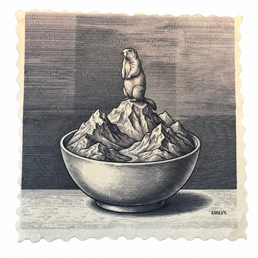 333. GRAPHIC MARMOT IN A BOWL