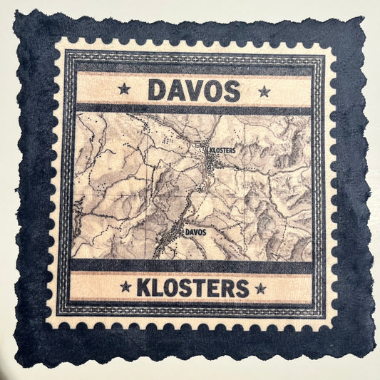 Davos &amp; Klosters Vintage Map – Mikrofaser Reinigungstuch