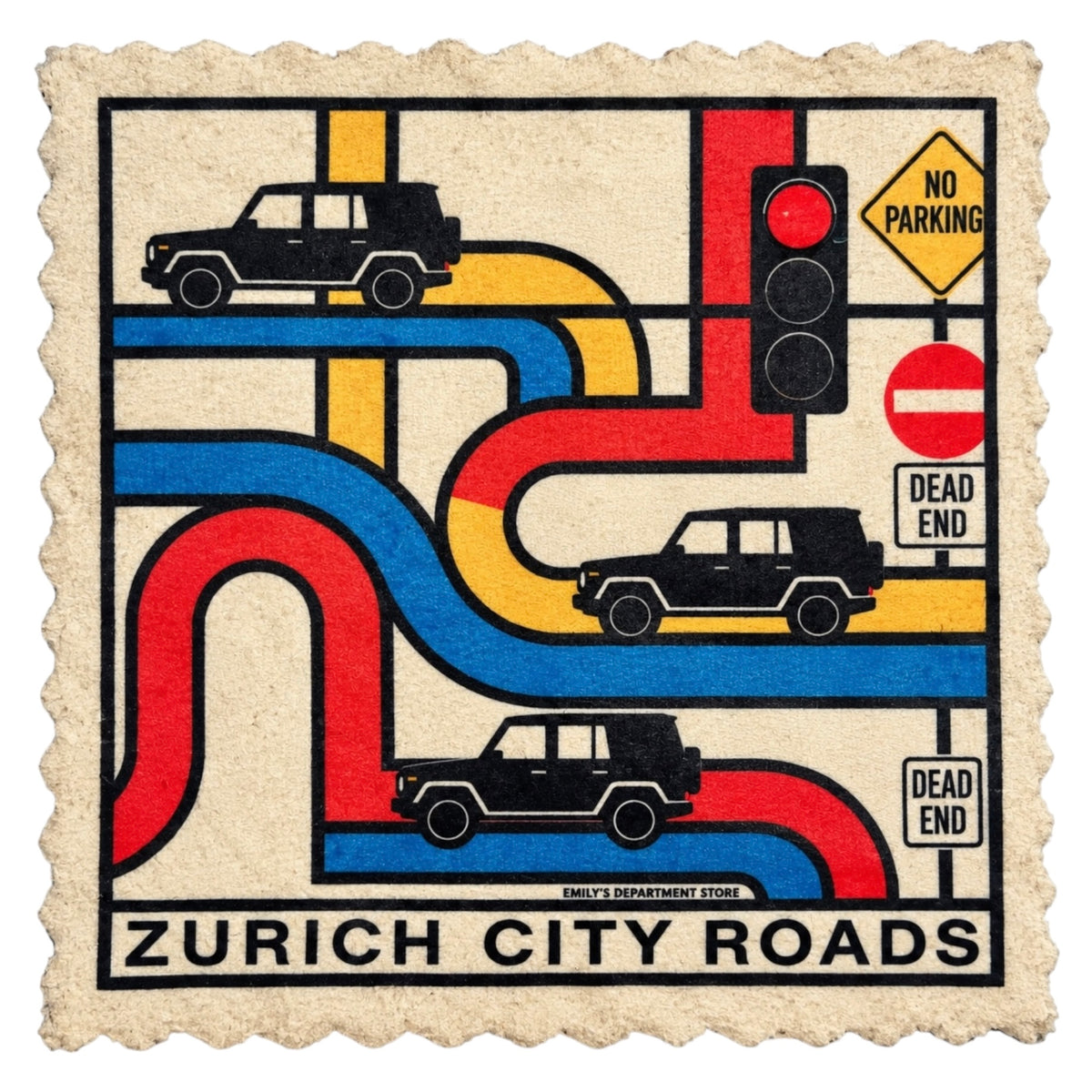 553. ZÜRICH CITY ROADS Mikrofaser Putztuch