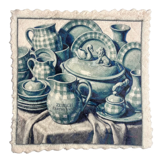 408. ZÜRICH EARTHENWARE BLUE/GREEN – Mikrofaser Putztuch