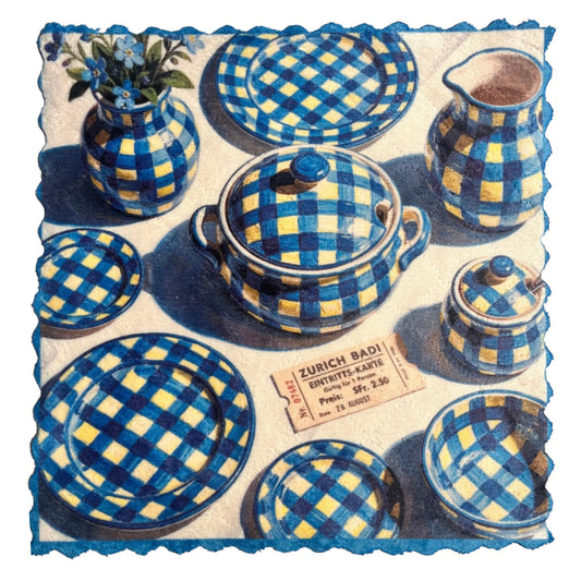 409. ZÜRICH BADI BLUE GINGHAM – Mikrofaser Putztuch