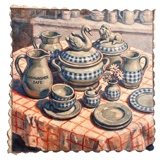 417. BLUE GINGHAM COUNTRY TABLE – Mikrofaser Putztuch