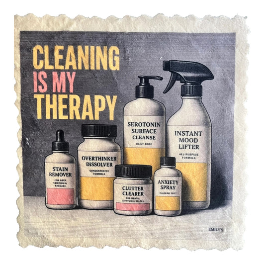 149. CLEANING IS MY THERAPY – Mikrofaser Putztuch