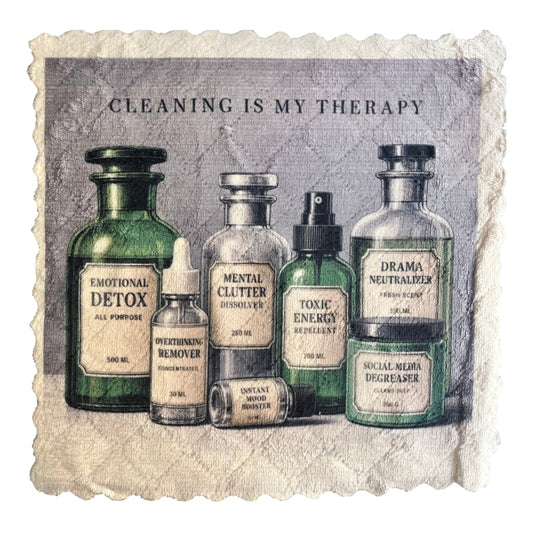 158. CLEANING IS MY THERAPY – Mikrofaser Putztuch