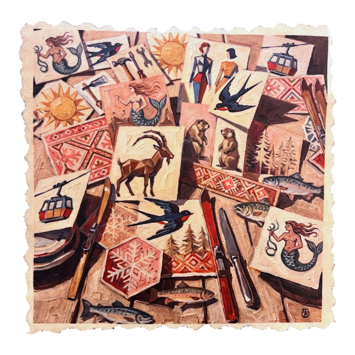 194. SWISS WINTER COLLAGE – Mikrofaser Putztuch