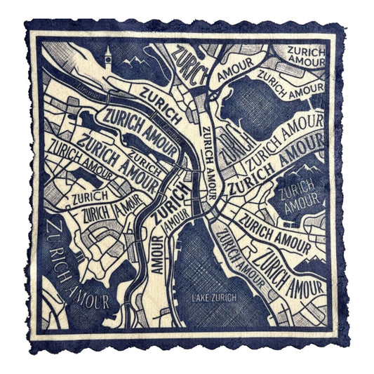 500. ZÜRICH AMOUR MAP BLUE – Mikrofaser Putztuch