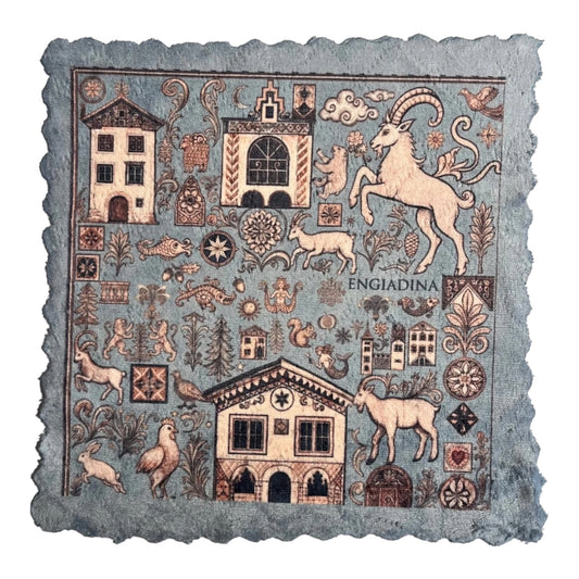 529. ENGADIN SYMBOLS LIGHT BLUE Mikrofaser Putztuch