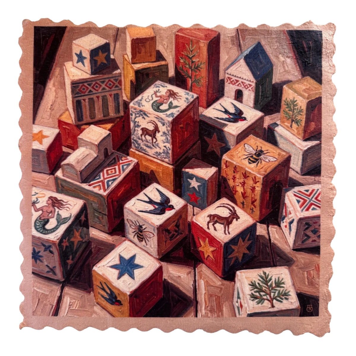 201. ENGADIN SGRAFITTO SYMBOL CUBES – Mikrofaser Putztuch