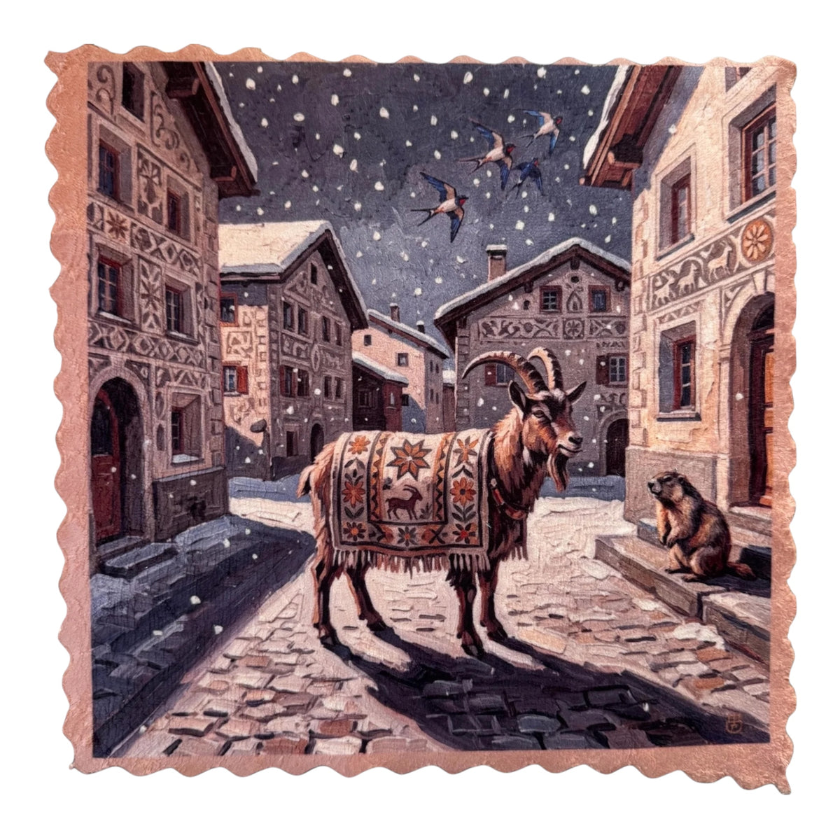 211. ENGADIN SGRAFFITO WINTER VILLAGE – Mikrofaser Putztuch