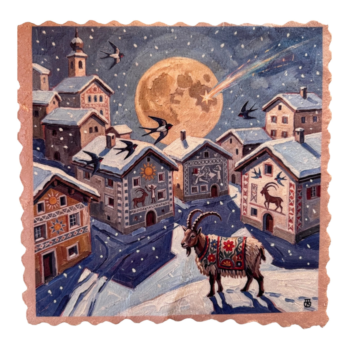 212. ENGADIN SGRAFFITO MOONLIGHT VILLAGE – Mikrofaser Putztuch