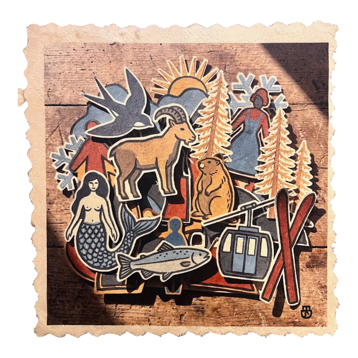 635. ENGADIN SGRAFFITO WINTER ICONS – Mikrofaser Putztuch