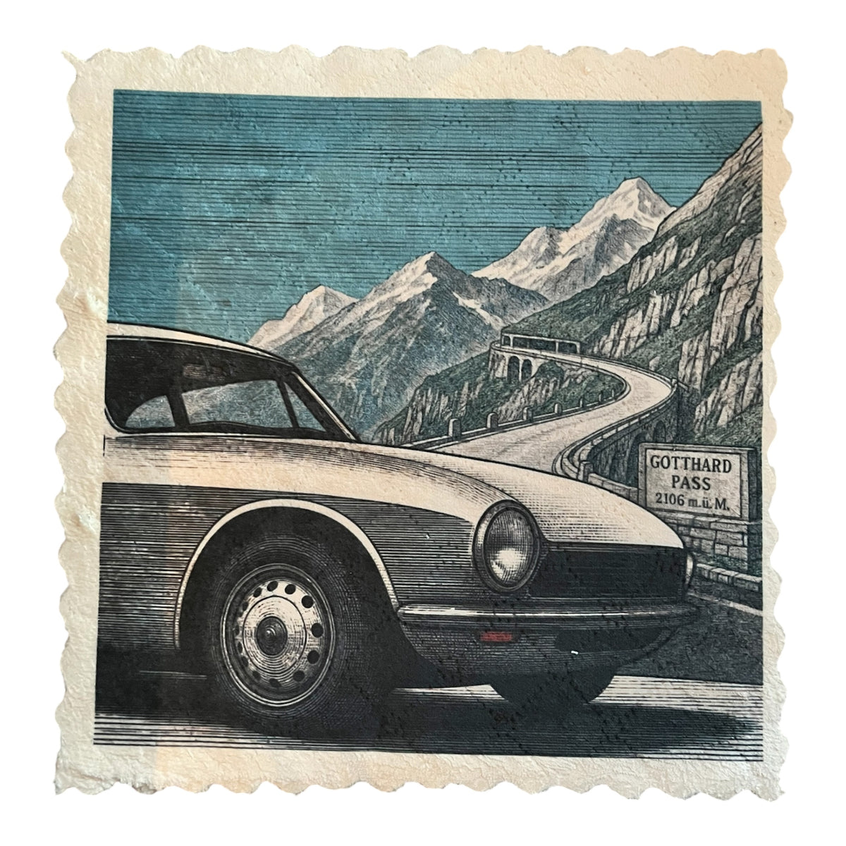 668. GOTTHARD PASS CLASSIC CAR - Microfaser Putztuch